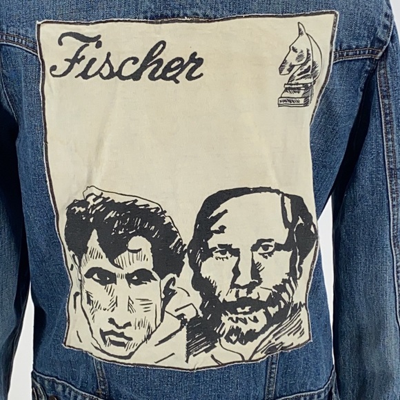 Gap Women’s Denim Jean Jacket OOAK Chess Size Lg - Picture 5 of 10